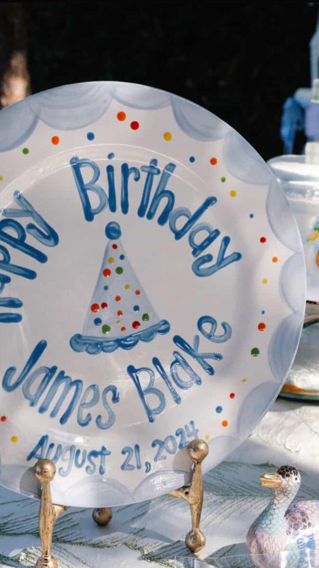 Personalized Hand-Painted Ceramic Birthday Plate - PN22