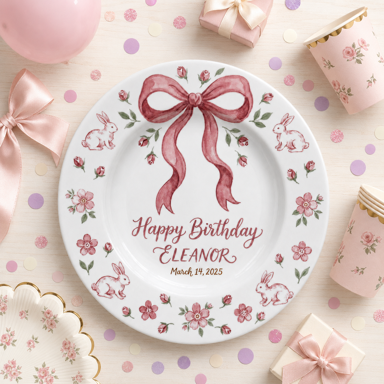 Personalized Hand-Painted Ceramic Birthday Plate - PN05
