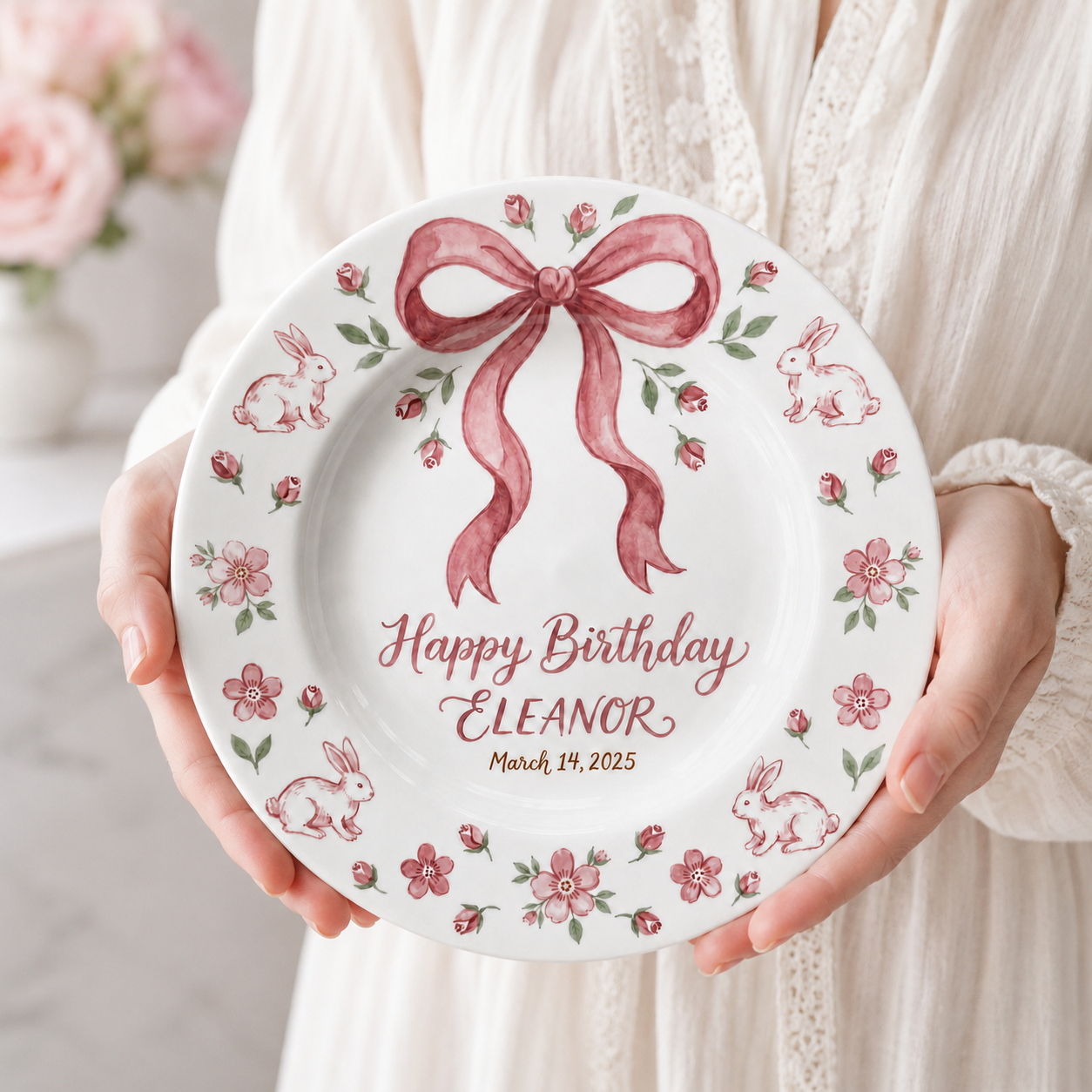 Personalized Hand-Painted Ceramic Birthday Plate - PN05
