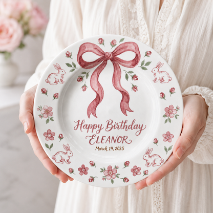 Personalized Hand-Painted Ceramic Birthday Plate - PN05