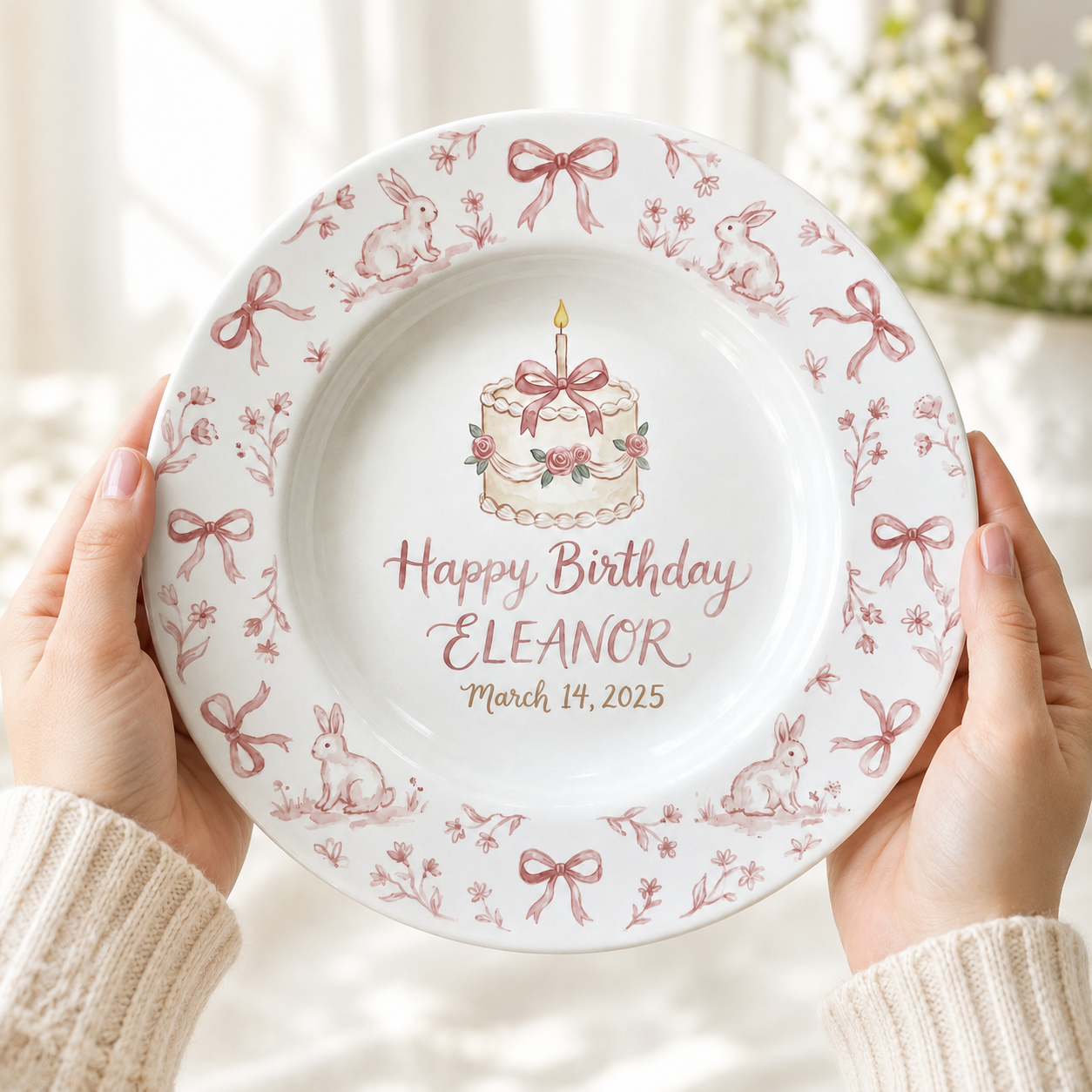 Personalized Hand-Painted Ceramic Birthday Plate - PN06