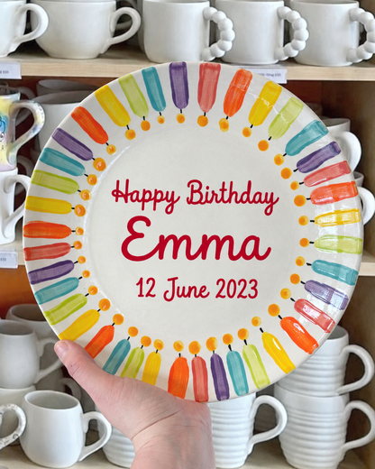 Personalized Hand-Painted Ceramic Birthday Plate - PN04