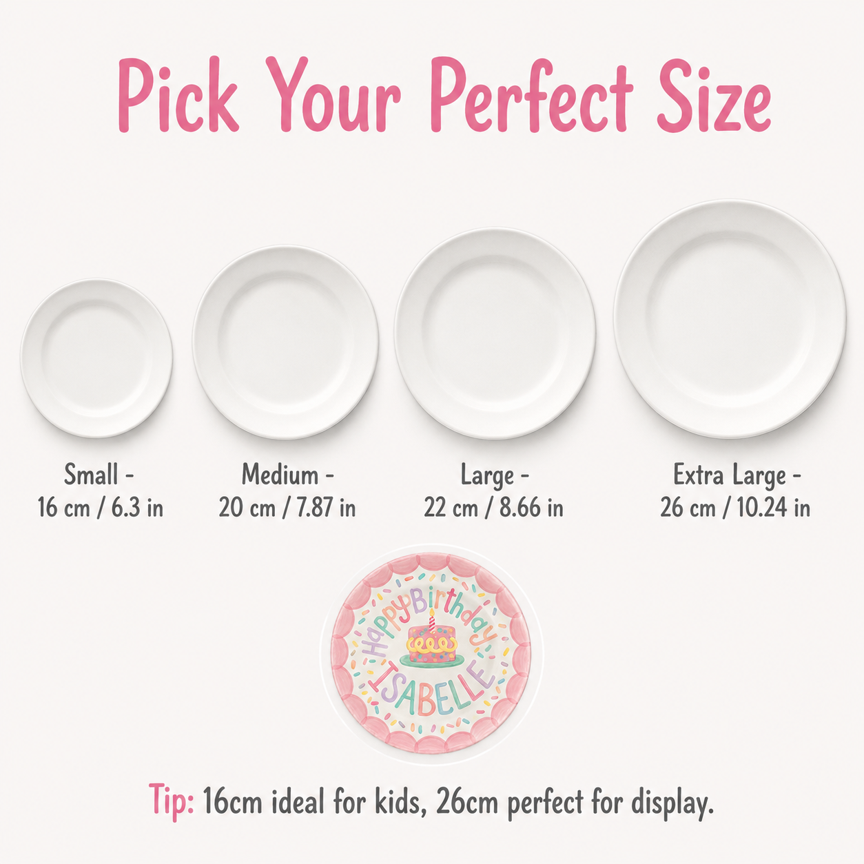 Personalized Hand-Painted Ceramic Birthday Plate - PN01