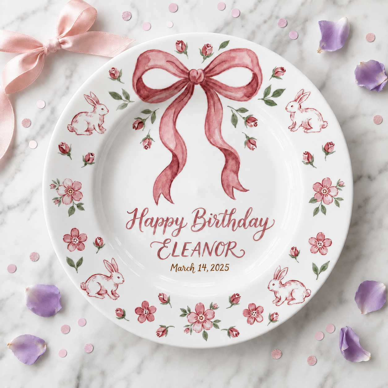 Personalized Hand-Painted Ceramic Birthday Plate - PN05