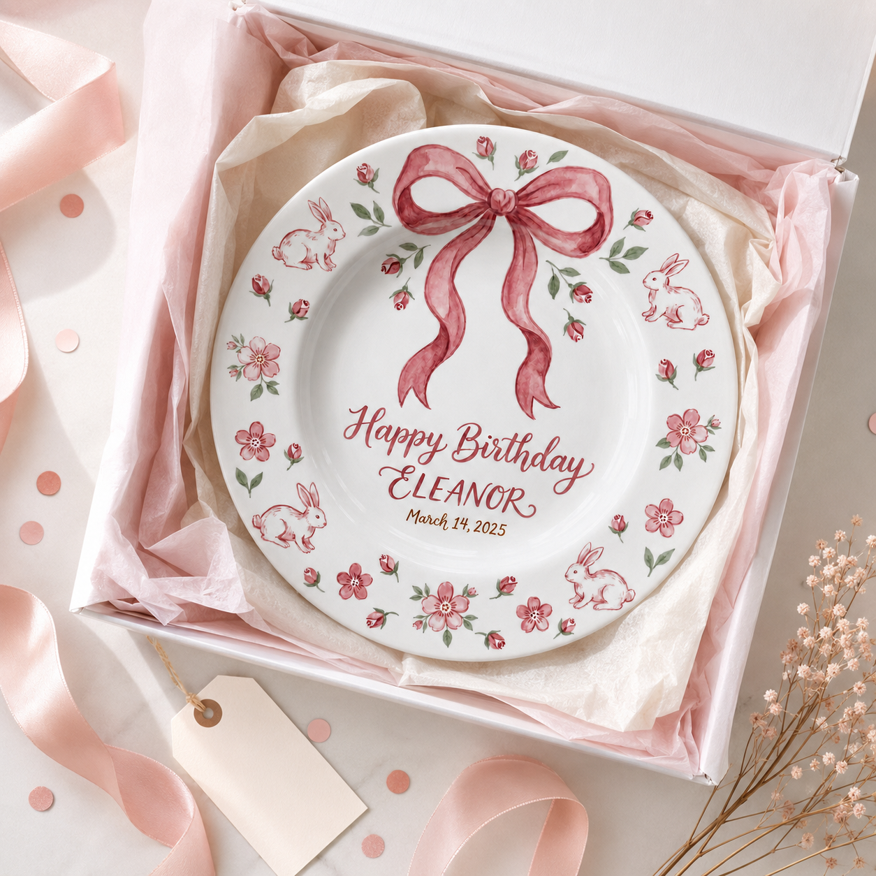 Personalized Hand-Painted Ceramic Birthday Plate - PN05