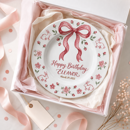 Personalized Hand-Painted Ceramic Birthday Plate - PN05