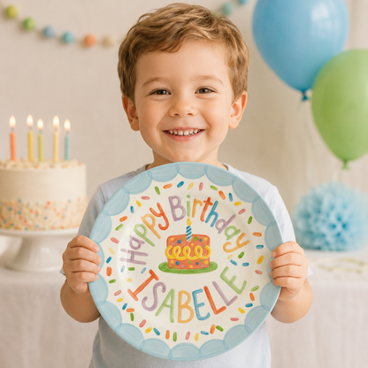 Personalized Hand-Painted Ceramic Birthday Plate - PN03