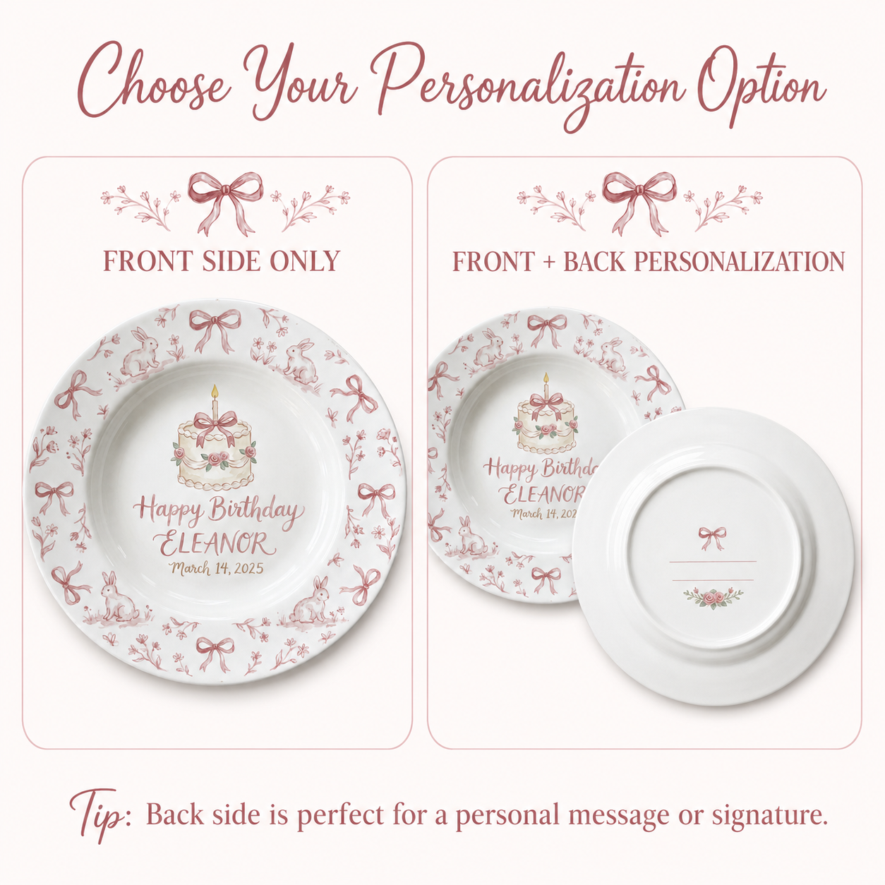 Personalized Hand-Painted Ceramic Birthday Plate - PN06