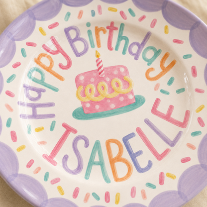 Personalized Hand-Painted Ceramic Birthday Plate - PN02