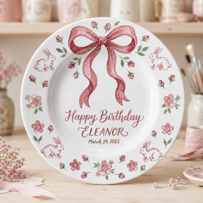 Personalized Hand-Painted Ceramic Birthday Plate - PN05