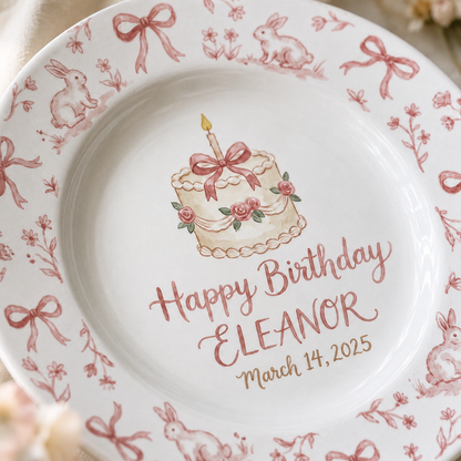 Personalized Hand-Painted Ceramic Birthday Plate - PN06
