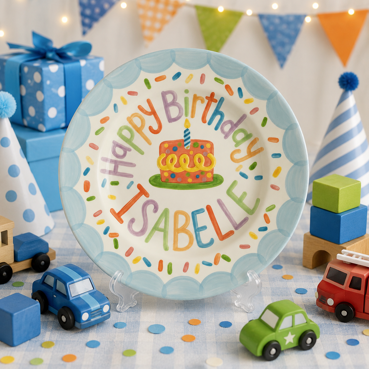 Personalized Hand-Painted Ceramic Birthday Plate - PN03