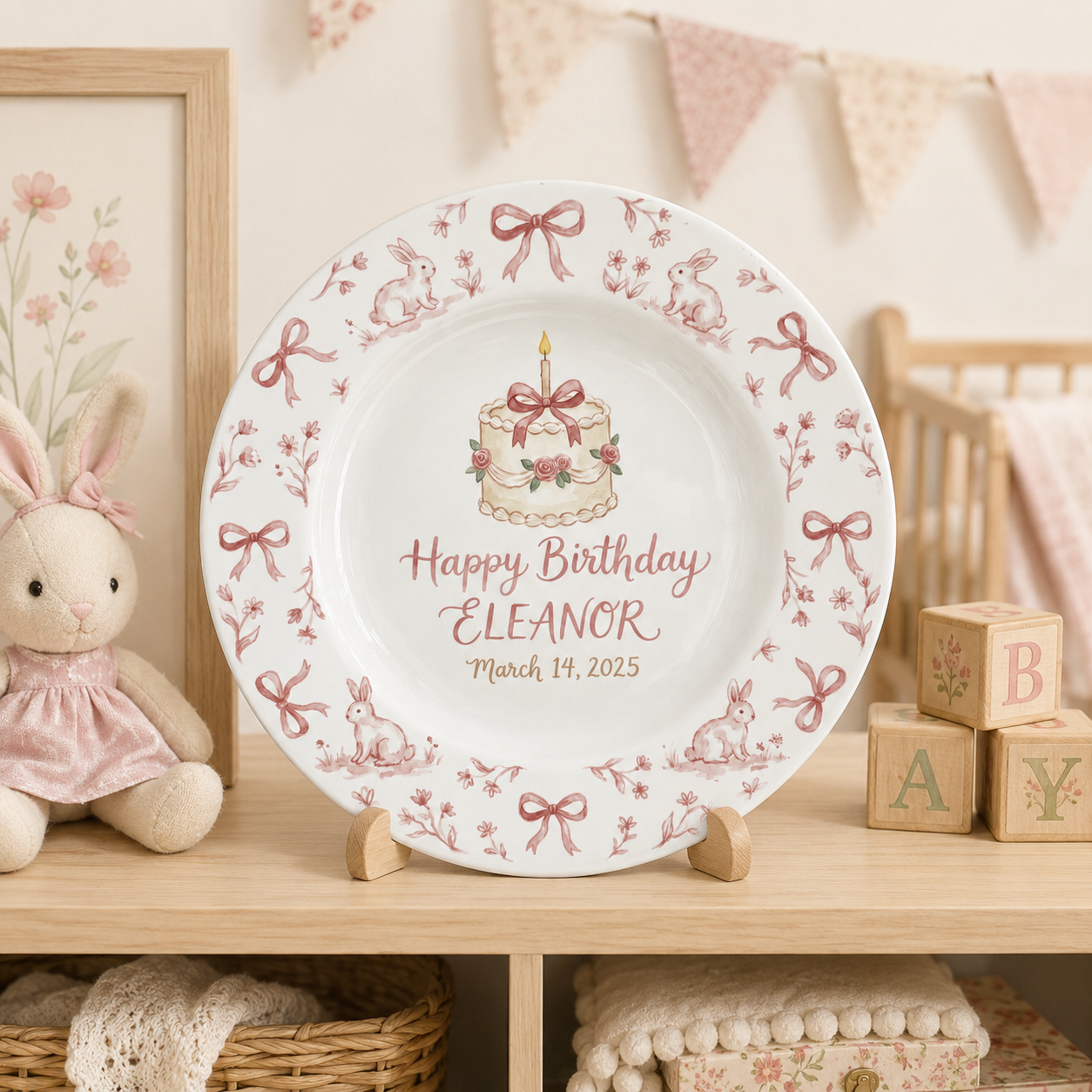 Personalized Hand-Painted Ceramic Birthday Plate - PN06