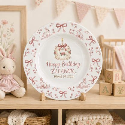 Personalized Hand-Painted Ceramic Birthday Plate - PN06