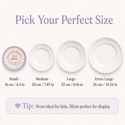 Personalized Hand-Painted Ceramic Birthday Plate - PN02