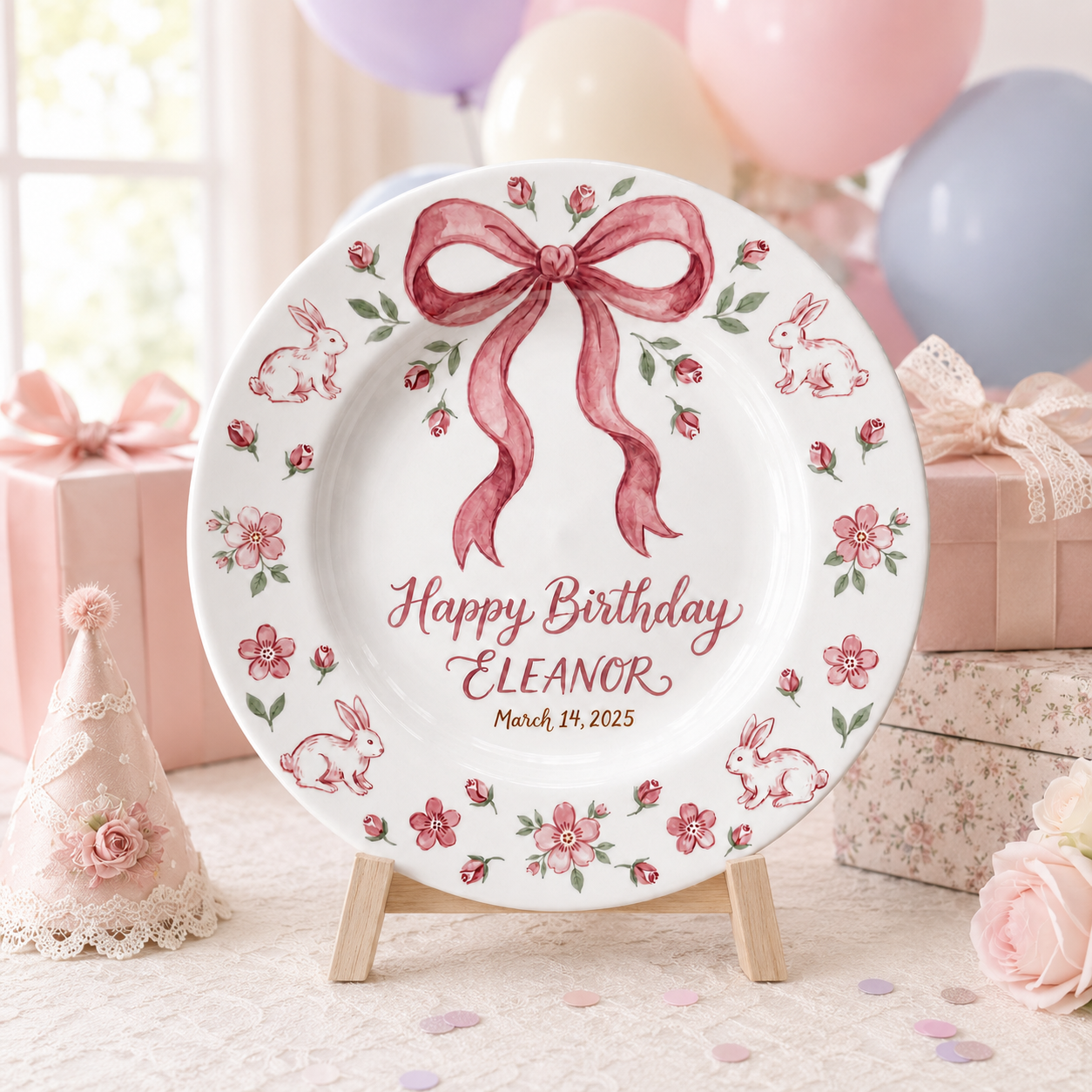 Personalized Hand-Painted Ceramic Birthday Plate - PN05