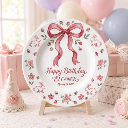 Personalized Hand-Painted Ceramic Birthday Plate - PN05