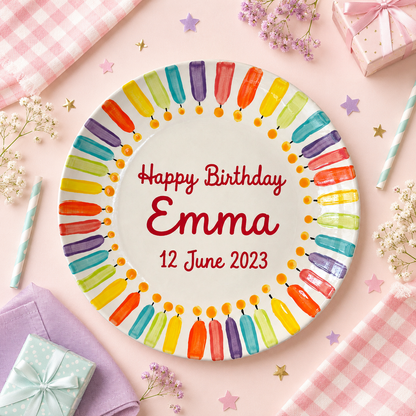 Personalized Hand-Painted Ceramic Birthday Plate - PN04
