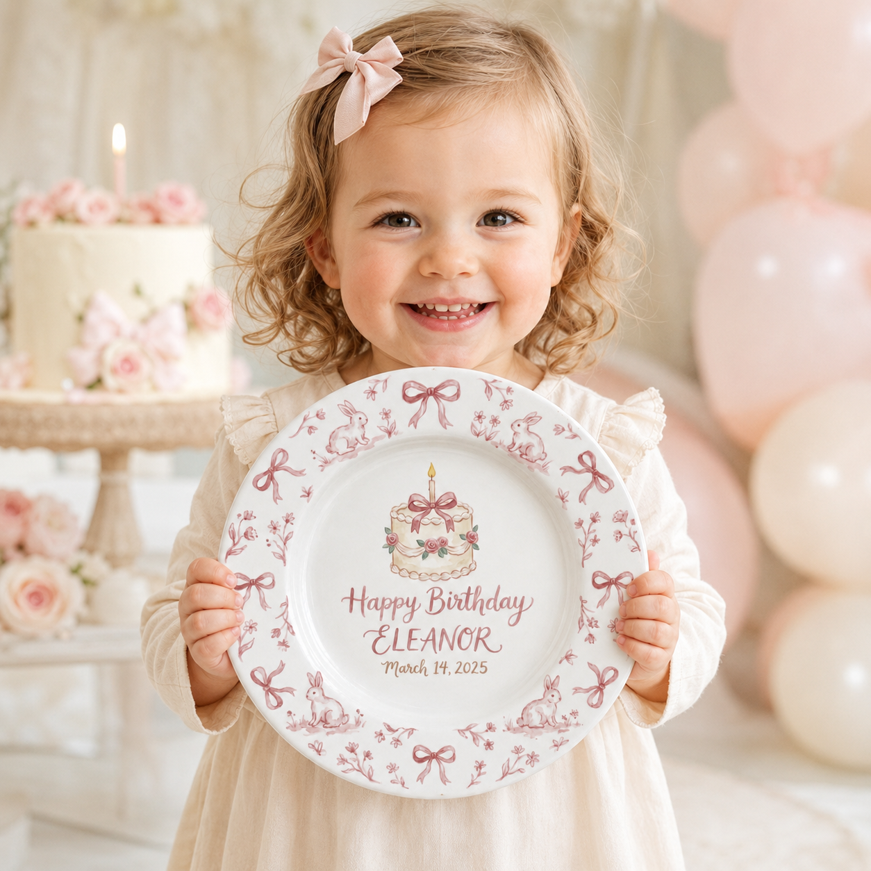 Personalized Hand-Painted Ceramic Birthday Plate - PN06