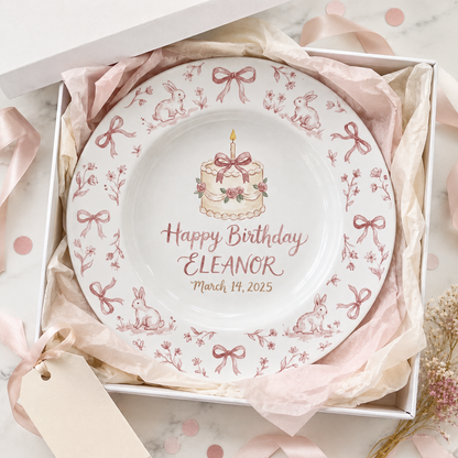 Personalized Hand-Painted Ceramic Birthday Plate - PN06