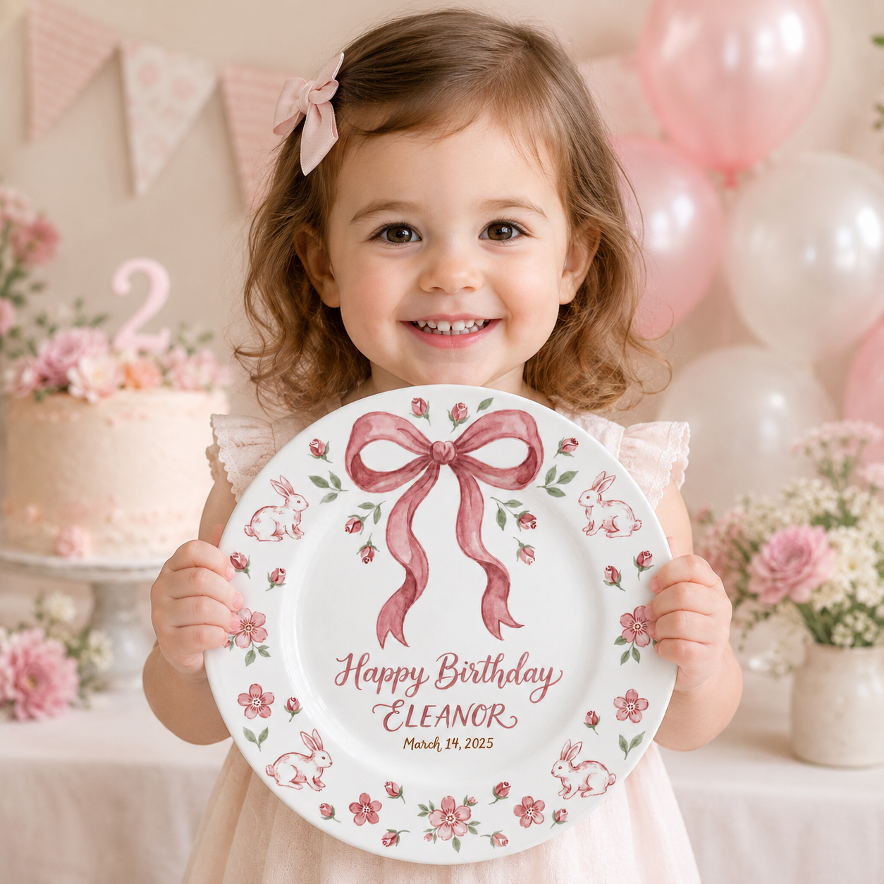 Personalized Hand-Painted Ceramic Birthday Plate - PN05