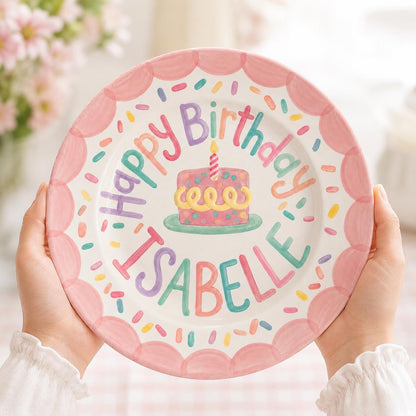 Personalized birthday ceramic plate PN01