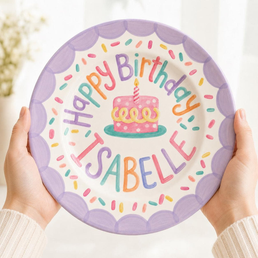 Personalized birthday ceramic plate PN02