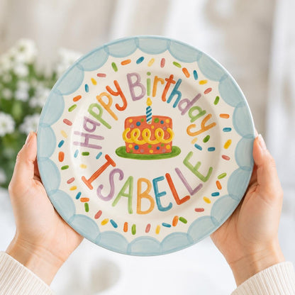 Personalized birthday ceramic plate PN03