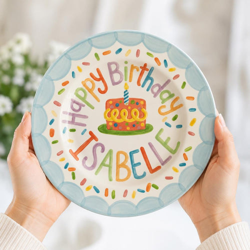 Personalized birthday ceramic plate PN03