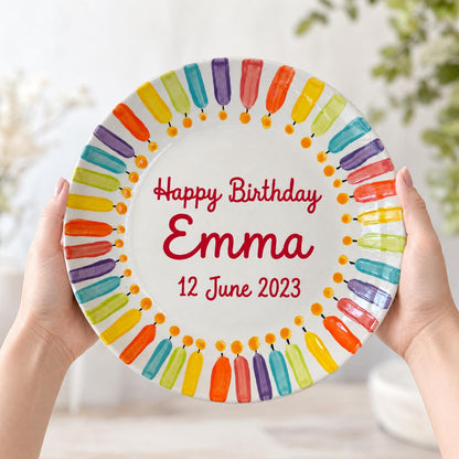 Personalized birthday ceramic plate PN04
