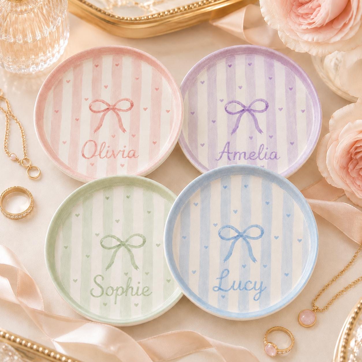 Personalized ceramic trinket dish TH01