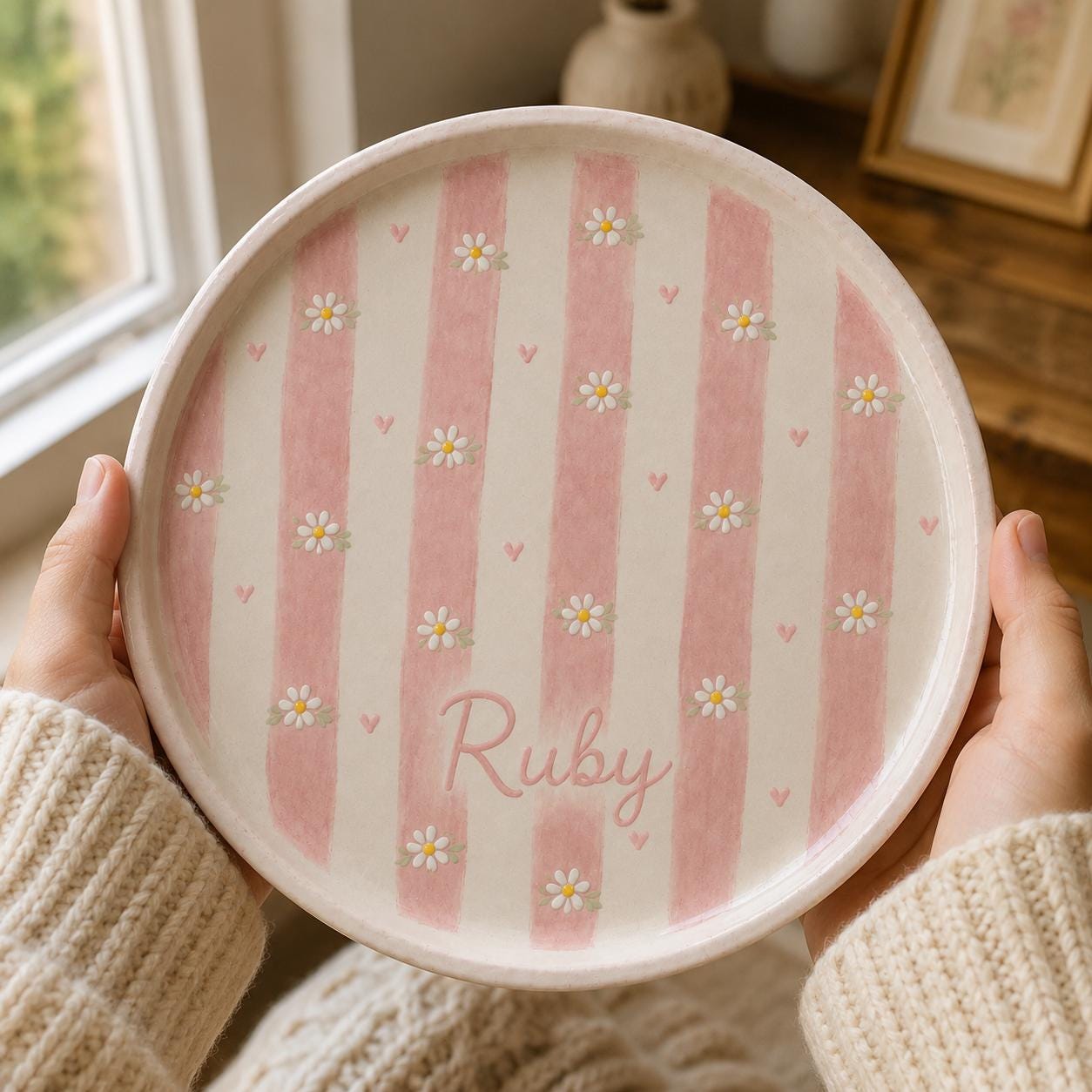 Personalized ceramic trinket dish TH03
