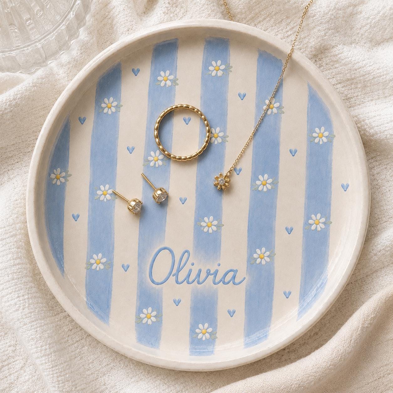 Personalized ceramic trinket dish TH03