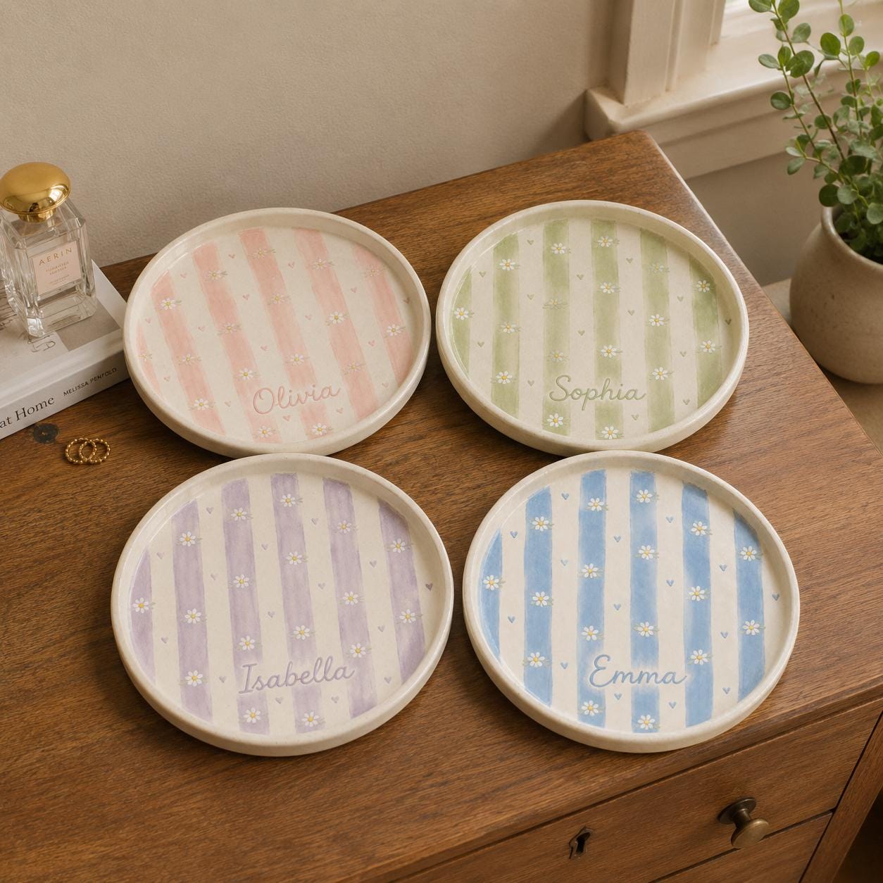 Personalized ceramic trinket dish TH03