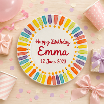Personalized Hand-Painted Ceramic Birthday Plate - PN04