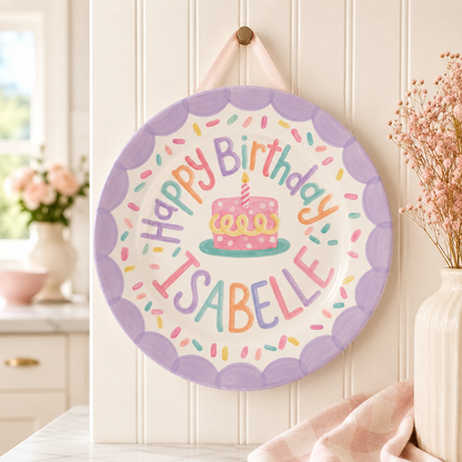 Personalized Hand-Painted Ceramic Birthday Plate - PN02