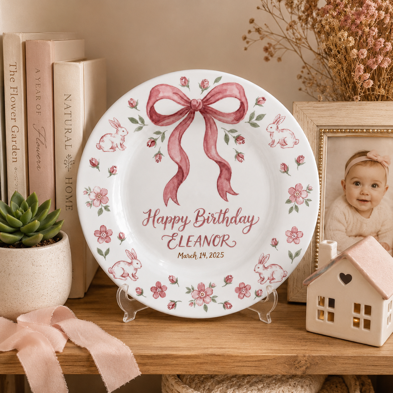 Personalized Hand-Painted Ceramic Birthday Plate - PN05