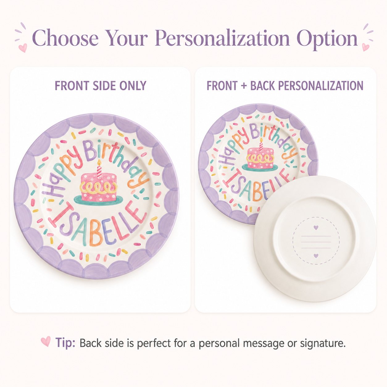 Personalized Hand-Painted Ceramic Birthday Plate - PN02