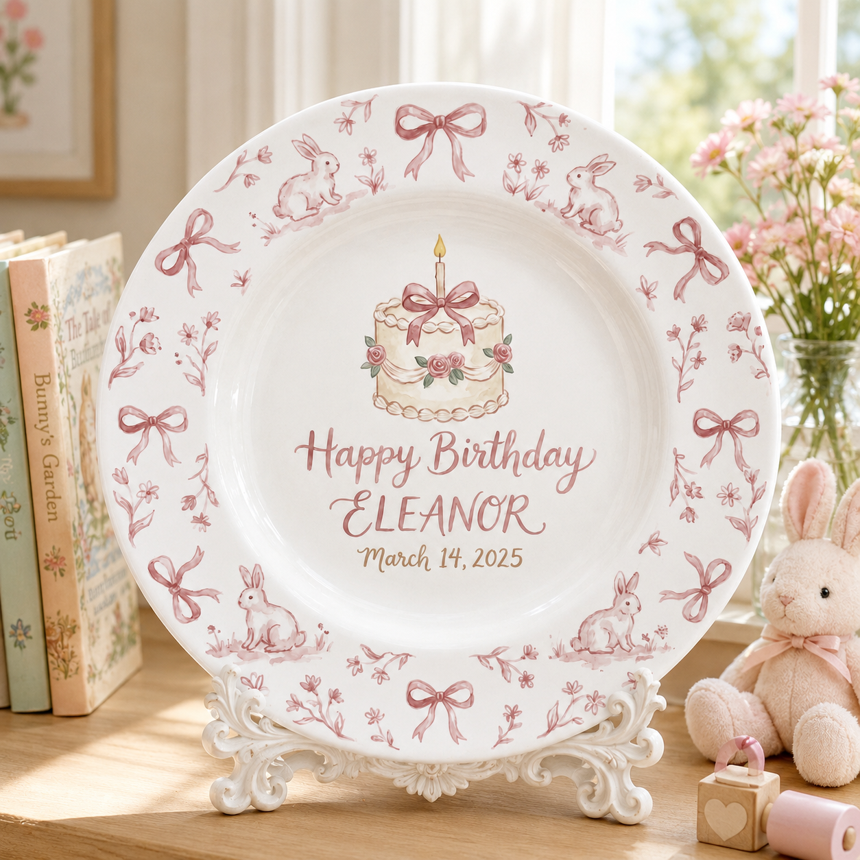 Personalized Hand-Painted Ceramic Birthday Plate - PN06