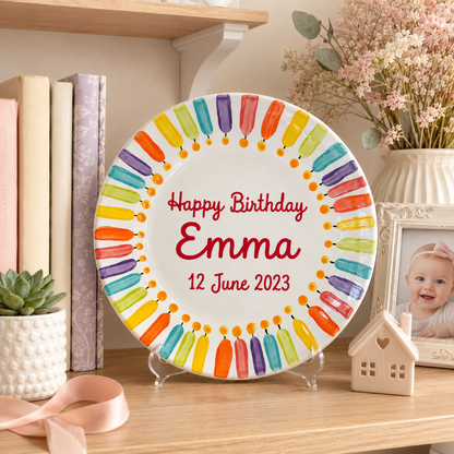 Personalized Hand-Painted Ceramic Birthday Plate - PN04