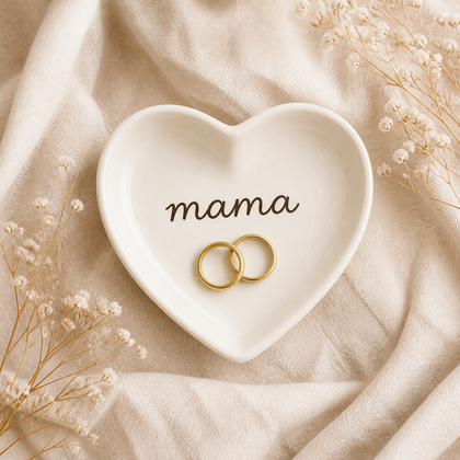 Personalized heart ceramic trinket dish