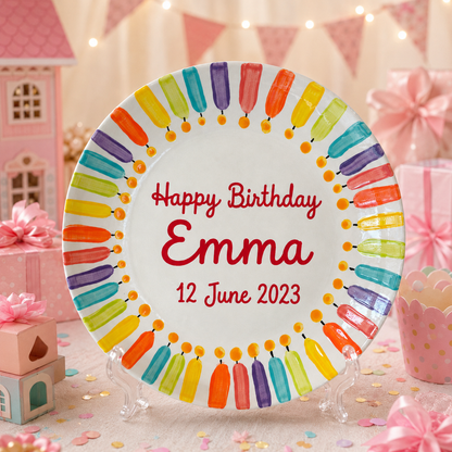 Personalized Hand-Painted Ceramic Birthday Plate - PN04