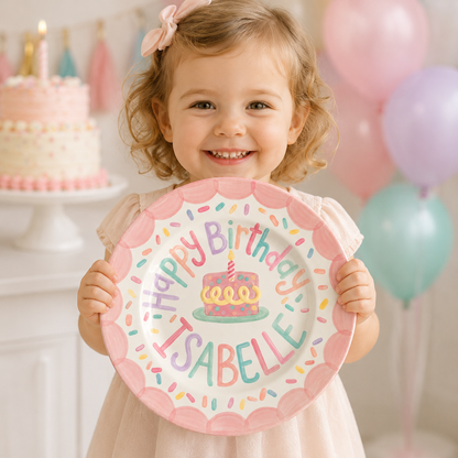 Personalized Hand-Painted Ceramic Birthday Plate - PN01