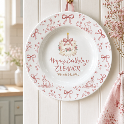 Personalized Hand-Painted Ceramic Birthday Plate - PN06