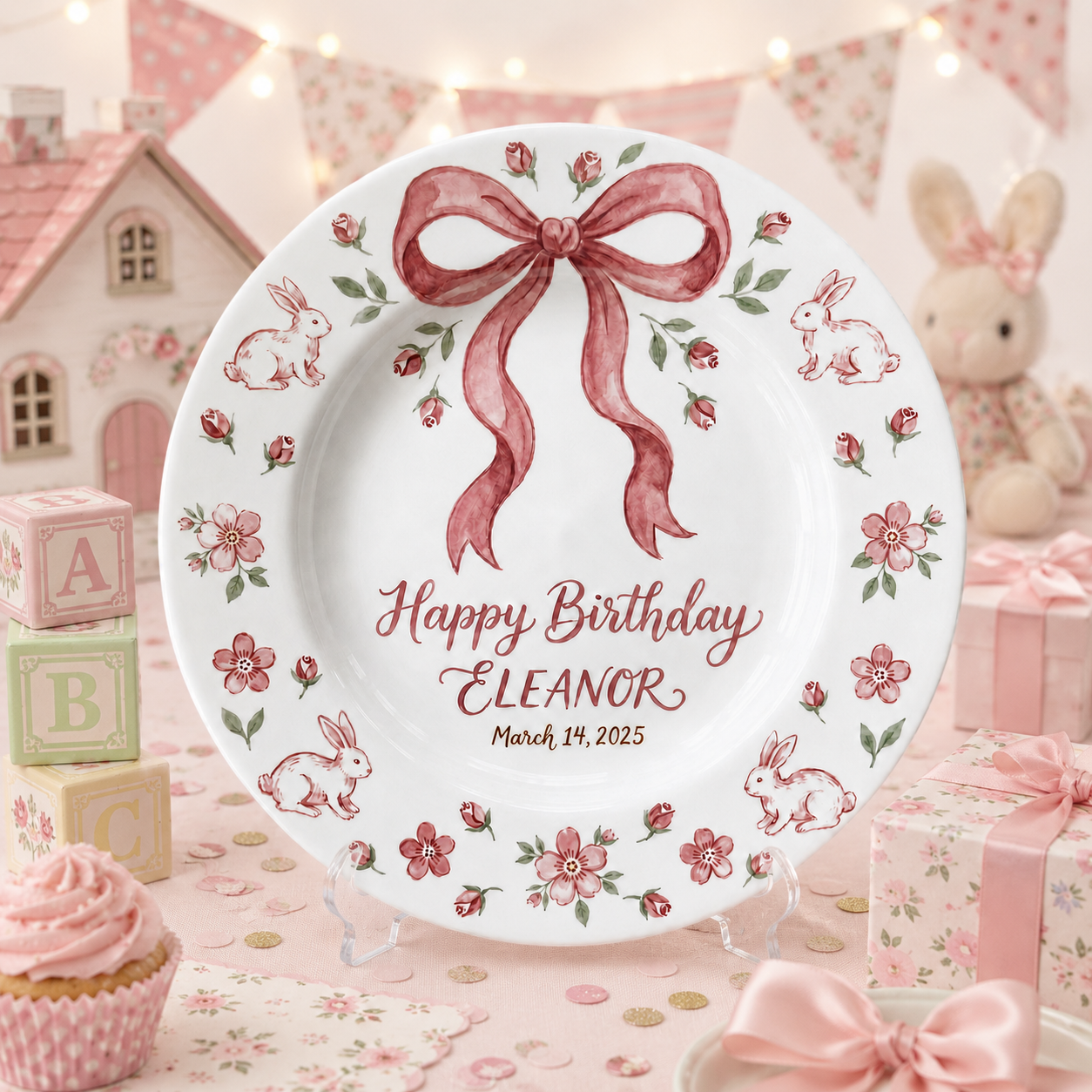 Personalized Hand-Painted Ceramic Birthday Plate - PN05