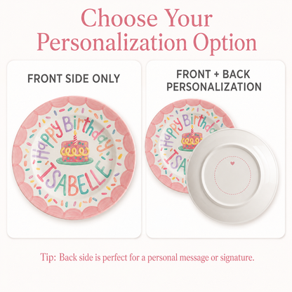 Personalized Hand-Painted Ceramic Birthday Plate - PN01
