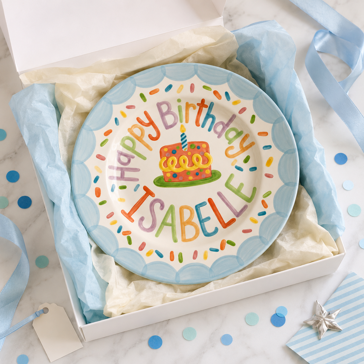 Personalized Hand-Painted Ceramic Birthday Plate - PN03