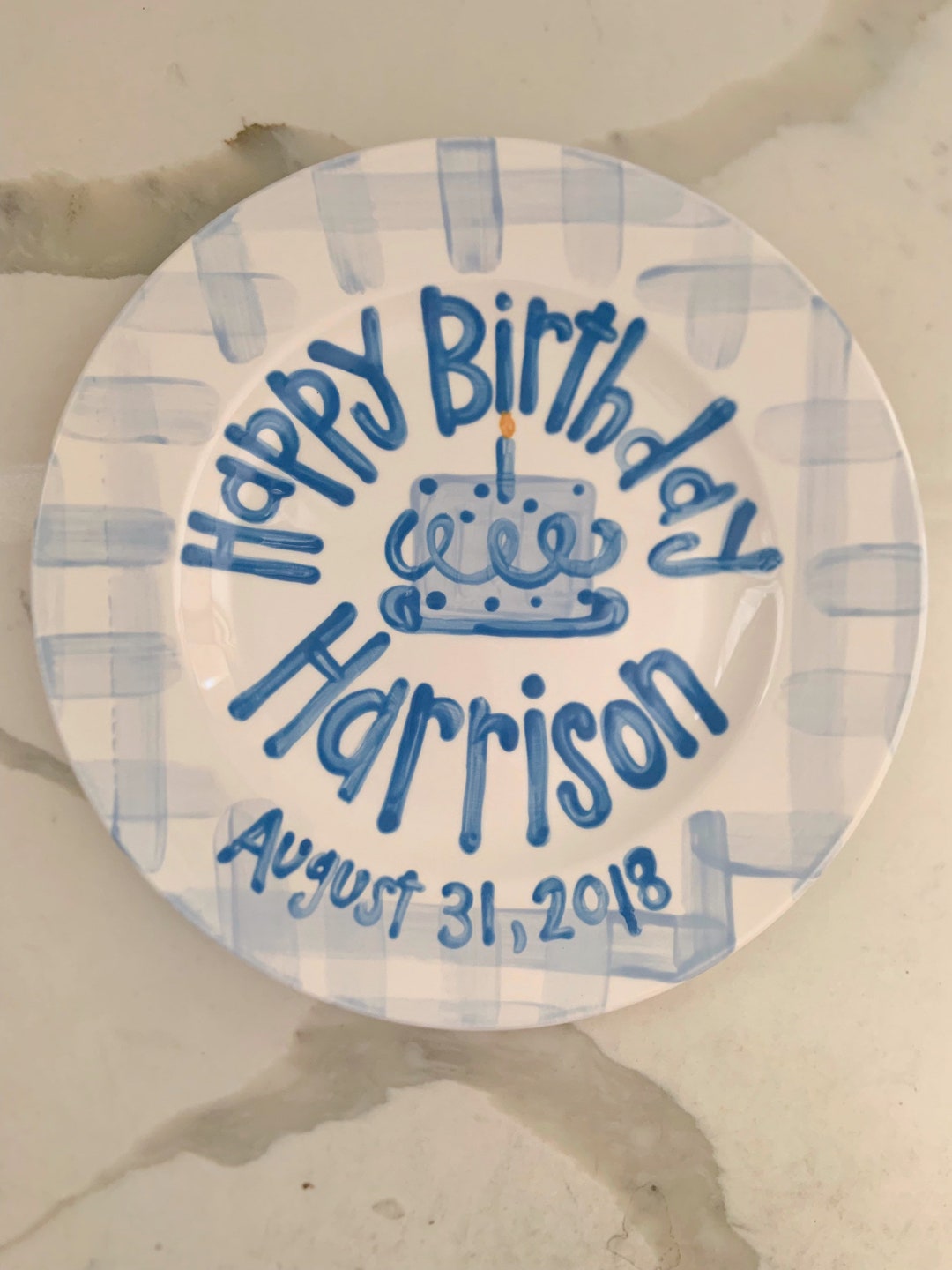 Personalized Hand-Painted Ceramic Birthday Plate - PN19