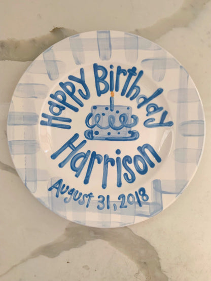 Personalized Hand-Painted Ceramic Birthday Plate - PN19