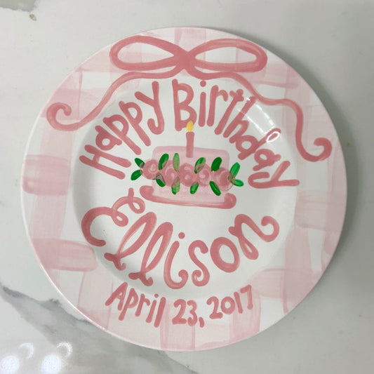 Personalized Hand-Painted Ceramic Birthday Plate - PN18